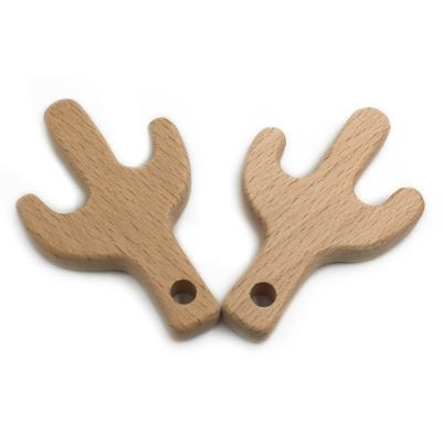 China Eco-Friendly Beech Wooden Pendants DIY Handmade Cactus Accessories Teething Wooden Teether Toys for sale