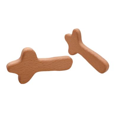 China Eco - Friendly Approved Organic Head Baby Beech Wood Shape Wooden Teether for sale