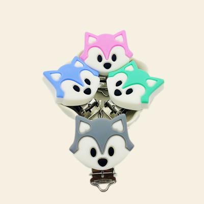 China BPA Free Baby Pacifier with Nipple Custom Soother Baby Cover Clip Holder Silicon Fox Soother Dummy Clip for sale