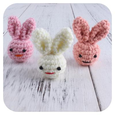 China Toy Newest Design Crochet Cotton soft Teether Bunny Soft Safe Wooden Teething bead for baby for sale