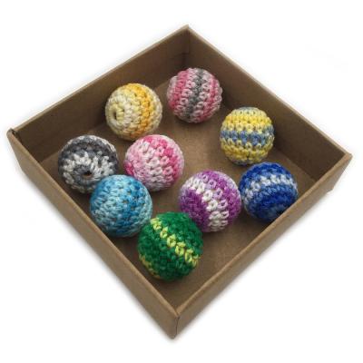 China Soft Wooden Toy 16mm Crochet Cotton Wood Teether Beads For Teething Baby Toys for sale