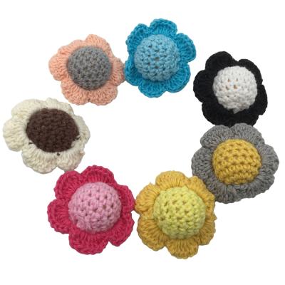 China BPA Toy Factory Custom Cute Handmade Sunflower Crochet Decoration Soft Free Pedant for sale