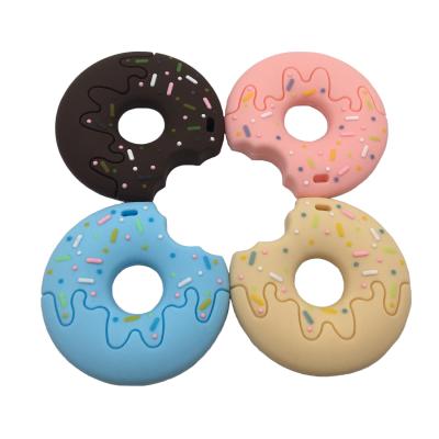 China Wholesale Food Grade Silicone Baby Chewable Beads Teething Toy Soft Toy Baby Chew Silicone Donut Teether for sale