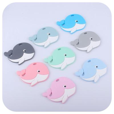 China Baby Chewable Beads Wholesale BPA Food Grade Silicone Whale Shape Soft Silicone Baby Toys New Sensory Teether Toys for sale