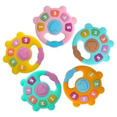 China Creative Digital Chewable Toys Baby Beads Baby Silicone Teether Food Grade Silicone Teether Toy for sale