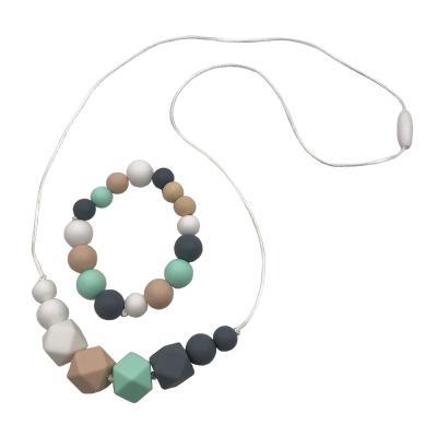 China Soft Toy Baby Teething Necklace For Mom Silicone Teething Necklace BPA Free Bracelet for sale