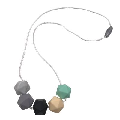 China Soft Toy Mint Silicone Teething Necklace For Mom To Baby Wear-Great Nursing Bead-Nursing Necklace Teether Toys-BPA Free Chew Sooth for sale