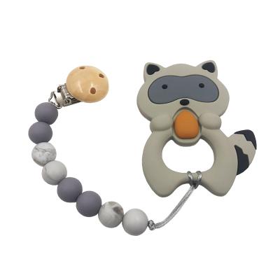 China Soft Toy Custom Pacifier Chain Teething Pain Relief Silicone Bear and Pacifier Clip Holder for Trendy Boy or Girl for sale