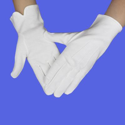 China Thick V 100 Fork Cuff Quality Ceremonial Marching Band Army Traffic Police Uniform Parade Dance Party Cotton Military White Gloves for sale