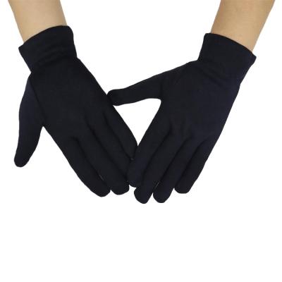 China Black Elastic Coupling Cuff 100 Percent Poly Cotton Jewelry Gloves For Hand Overnight Ladies Sleep Moisturizing Cosmetic for sale