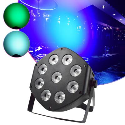 China WUZSTAR 9 LED 9X10W Theme Park Par Light DMX512 Highlight Controller Lights DJ Disco Strobe Effect Stage Lamp For KTV Bar for sale