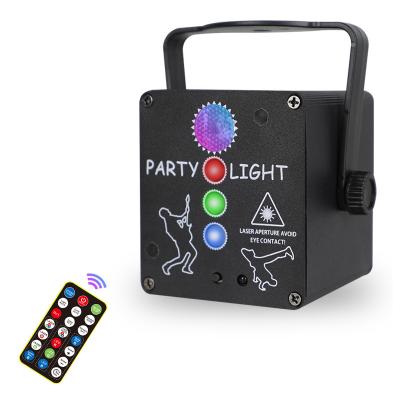 China 4 Hole RGB DJ LED Disco Music Voice Control Laser Effect Starry Lighting Mini Warm Battery Party Light Stage Lights For Bar for sale