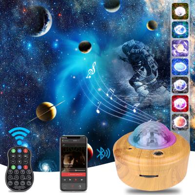 China 2021 New USB Control 10 Planets Surf Projector Night Sound Starry Light Bedroom Levitating Moon LED Party Lights For Bedroom for sale