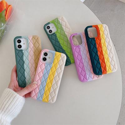 China Good Quality Rainbow Phone Case Shockproof Soft Silicon Cases For Iphone 6-13 Pro Max Multi Color Series for sale