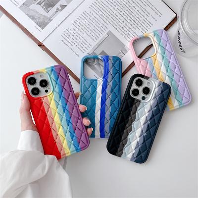 China Shockproof Shockproof Rainbow Silicone Cell Phone Case For iPhone 12 13 11 Pro Max for sale