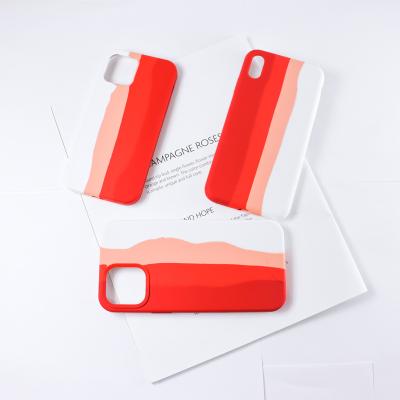 China 2022 factory price high quality silicone phone case shockproof for iphone hot sale rainbow phone case fast delivery for sale