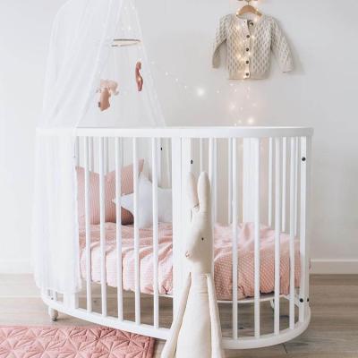 China Multifunctional Solid Wood Crib Baby Crib Round Bed Cribs Modern Crib Modern Crib Splicing Twin Bed Wooden Baby Crib for sale