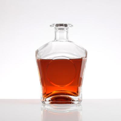 China Transparent Round Empty Flint Glass Vodka Bottle 200Ml 375Ml 500Ml 750Ml 1000Ml for VODKA for sale