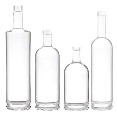 China Custom Make Super Flint Glas klar Leer 750 ml 500 ml Wodka Likör Gin Glasflasche zu verkaufen