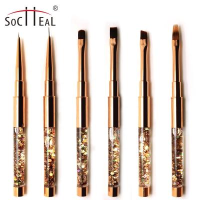 China NAIL Wholesale Socheal Handle Acrylic Liquid Instant Nail Brush UV Gel Painting Drawing Brush for sale