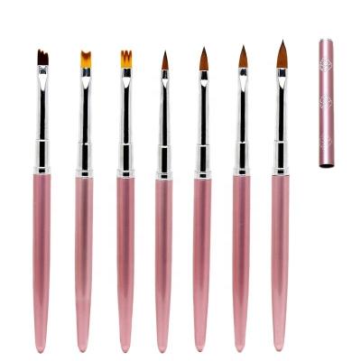 China Durable Professional Custom Hot Selling Nail Brush Pink Handle Oval Nail Brush Flat Coating Nail Brush for sale