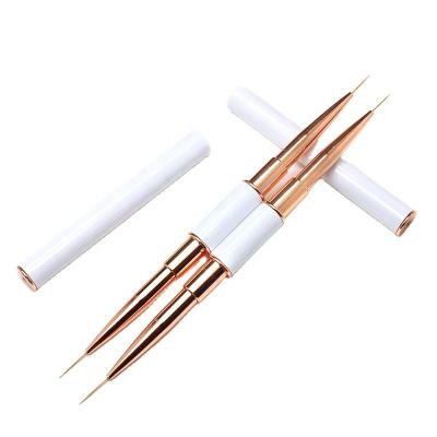 China 2021 High Quality Soft Metal Handle Hair Two Way Liner Nail Brush for sale