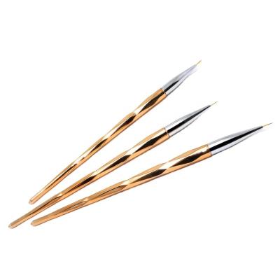 China Durable 2021 Hot Sale 3pcs Rose Gold Nail Coating Plastic Reading Brush for sale