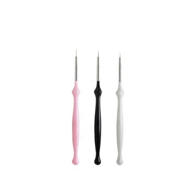 China Durable 3pcs White, Black And Pink Extra Fine Coating Nail Brush Brush For Nail for sale