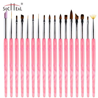 China 17PCS Nail Artist Synthetic Nylon Paint Brushes Nail Set for sale