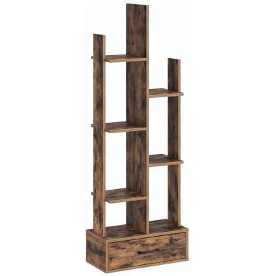 China Modern Bookshelf Bookcase With Drawer, Free Standing Tree Bookcase, Display Floor Standing Storage Shelf for sale