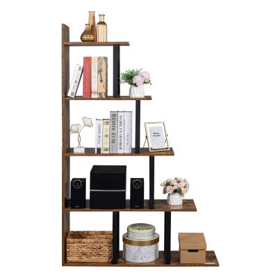 China Universal Wooden PANEL Storage Display Rack Metal Bookcase For Living Room Home Office for sale