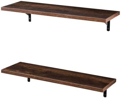 China Modern Wood Set Of 2 Shelves Wall Mounted Floating Wall Mounted Storage Rack for sale