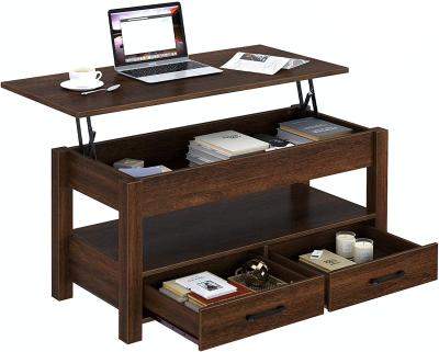 China Height Adjustable Wooden Lift Top Coffee Table With Drawers And Hidden Compartment for sale