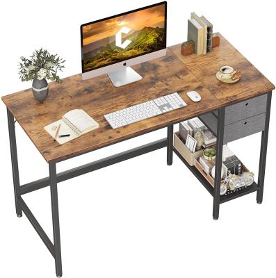 China Modern Wood and Metal Computer PC Desk with Storage Shelves, Large Home Office Desk with Drawers, Study Desks Table for Bedroom for sale