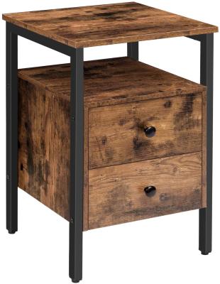 China Modern Nightstand, Bedside Table with 2 Drawers and Storage Shelves, Side End Table, Sofa Table for sale