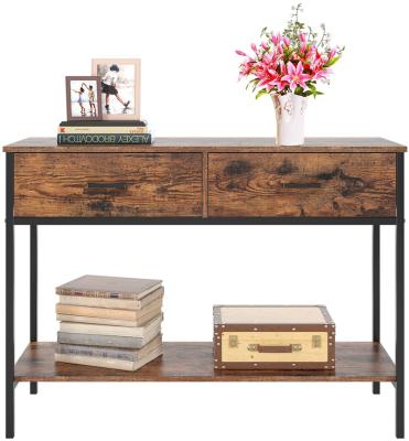 China Modern industrial console table with drawers, Hallway table with storage shelf for sale