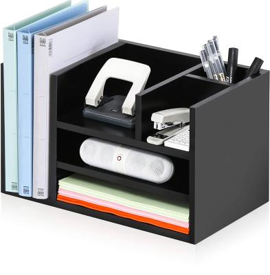 China Modern Wooden Desk Organizer, Black Office Storage Organization Desk Files for sale