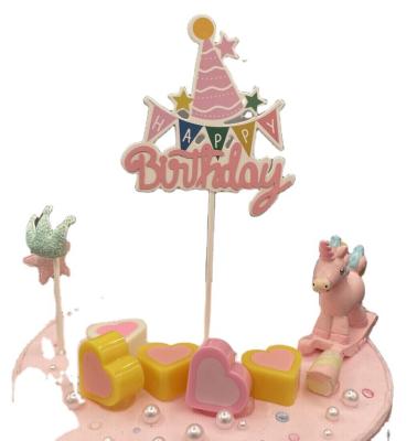 China New Cute Birthday Hat Cake Paper Topper for sale