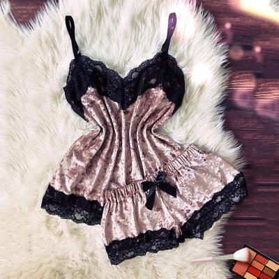 China Breathable Lingerie Underwear Velvet Pajamas Lounge Wear Women Set for sale