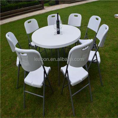 China Outdoor and home PE plastic folding dining table camping set for sale