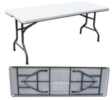 China Backyard Rectangular Portable Folding Plastic Table For Indoor And Outdoor Uses for sale