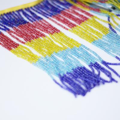 China Wholesale New Design Attractive Multicolor Tassel Beaded Fringe Trim For Curtain Decoration for sale