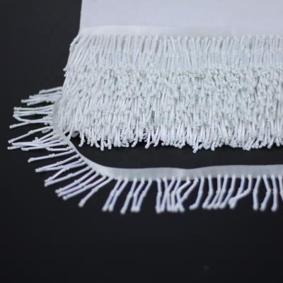 China 2 Bugles Attractive Cheap White Beaded Fringe Tassel Trimming For Dress Or Curtain Decoration for sale