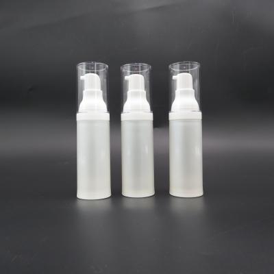 China Plastic pump bottles 30ml pearly-lustre white vacuum airless bottle for sale