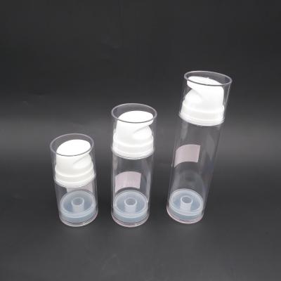 China wholesale 46mm 50ml 100ml 150ml AS plastic clear vacuum airless lotion bottle for sale