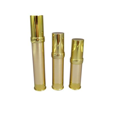 China 15ml 20ml 30ml airless pump bottle gold plating vacuum cosmetic empty bottle for sale