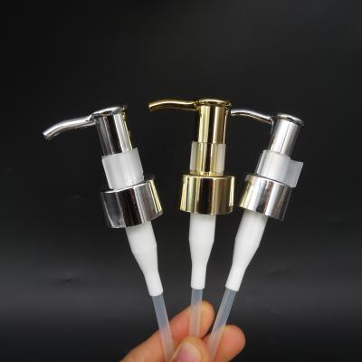 中国 24/410 28/410 Gold Silver Aluminum Dispenser Pump Clip Lock Oil Lotion Pump Head 販売のため