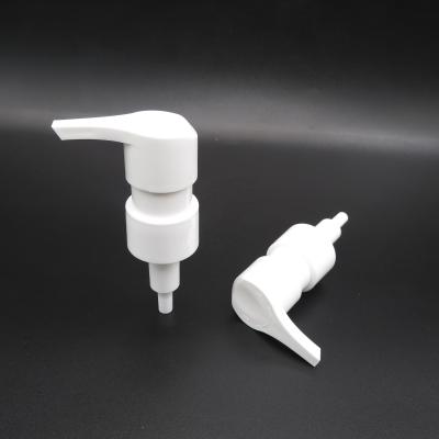 China 24/410 plastic white PP new shape left right lock switch lotion dispenser pump for bottle for sale