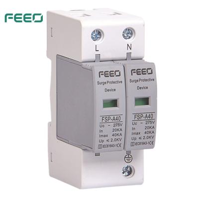 China Copper Chamber 4P Power AC Lightning Surge Arrester SPD 20 FSP-A40 275/385VAC Goods from china suppliers - 40KA with high quality for sale