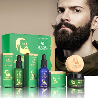 China HODM Refreshing Gift Packing 100% Natural Oils Prevent Split Ends & Make Styling Easier Beard Oil & Balm Care Sets For Custom Logo for sale